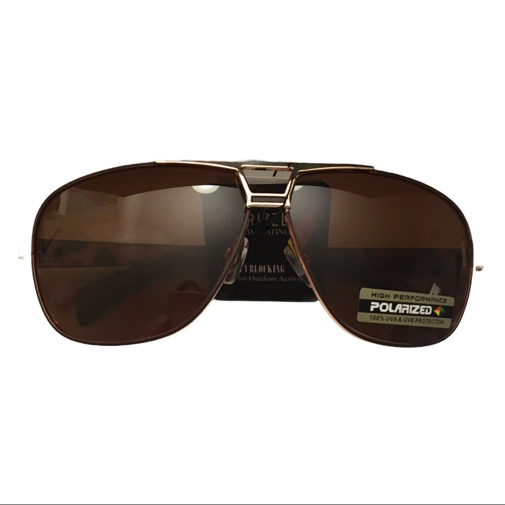 POLARIZED Unisex Brown Lens Aviators - Picture 4 of 9